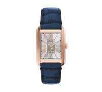 Automatikuhr FOSSIL "CARRAWAY", blau, rosegoldfarben, Armbanduhren, Damen, Automatikuhr, Armbanduhr, Herrenuhr, Mechanische Uhr, Lederarmband, analog (49176545-0) blau, rosegoldfarben
