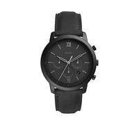 Fossil Neutra uhr für Herren, Chronographenwerk mit Edelstahl- oder Lederarmband, Dunkelgrau, 44MM