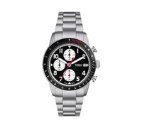 Fossil Sport Tourer uhr für Herren, Chronographenwerk mit Edelstahl- oder Lederarmband, Schwarz, 42MM