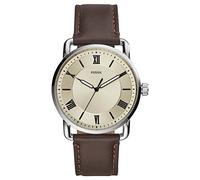 Fossil Copeland Uhr für Herren, Quarzwerk mit Edelstahl- oder Lederarmband, Silberfarben, 42MM