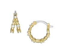 Fossil Creolen-Ohrringe All Stacked Up für Damen Edelstahl goldfarben, JF04376710