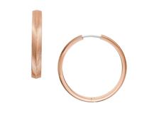 Fossil Creolen-Ohrringe Harlow Linear Texture für Damen Edelstahl roségoldfarben, JF04664791