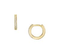 Paar Creolen FOSSIL "STERLING, JFS00630710" Ohrringe Gr. Silber 925 (Sterlingsilber), goldfarben (gelbgoldfarben, kristallweiß, kristallweiß) Damen Creolen mit Zirkonia (synth.) (21977413-0)