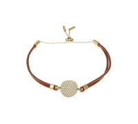 Fossil Damen-Armband aus Leder oder Halbedelstein mit Schieberverschluss