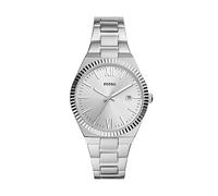 Fossil Damen-Armbanduhr Scarlette Quarz Edelstahl Dreizeiger Farbe: Silber (Modell: ES5300)
