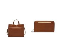 FOSSIL Damen Carmen Braune Ledertasche und Liza Portemonnaie, Set
