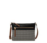 Fossil Damen Fiona große oder kleine Crossbody Geldbörse Handtasche für Frauen, Schwarz Streifen Small, Einheitsgröße