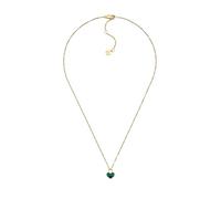 Fossil Kette Modern Meadows JF04857710 – goldfarbenes Edelstahl, Herzanhänger, Grün, Damen, 46 cm