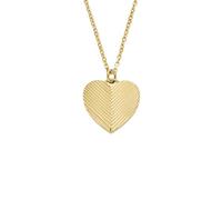 Fossil Halskette - Harlow Linear Texture Heart Gold-Tone Stainless St - Gr. unisize - in Gold - für Damen