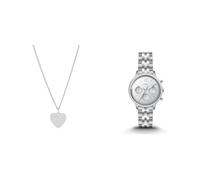 Fossil Damen Halskette aus Silber mit Anhänger & Damenuhr Neutra-Chronograph im Set