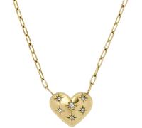 Fossil Sadie Damen-Edelstahl-Halskette mit Karabinerverschluss, Safran-Gold