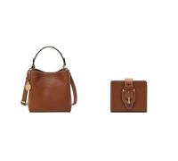 FOSSIL Damen Jessie Braune Ledertasche und Harwell Portemonnaie, Set
