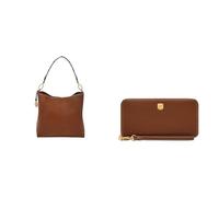 FOSSIL Damen Jessie Braune Ledertasche und Lennox Portemonnaie, Set