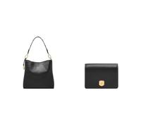FOSSIL Damen Jessie Schwarze Ledertasche und Lennox Geldbörse, Set