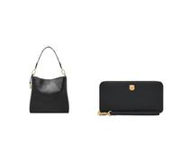 FOSSIL Damen Jessie Schwarze Ledertasche und Lennox Geldbörse, Set
