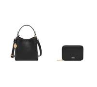 FOSSIL Damen Jessie Schwarze Ledertasche und Logan Portemonnaie, Set