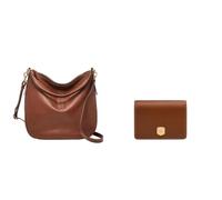 FOSSIL Damen Jolie Braune Ledertasche und Lennox Portemonnaie, Set