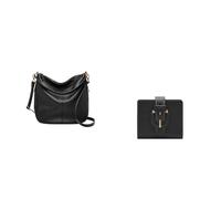 FOSSIL Damen Jolie Schwarze Ledertasche und Harwell Portemonnaie, Set