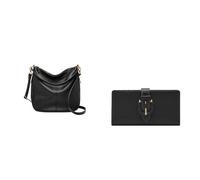 FOSSIL Damen Jolie Schwarze Ledertasche und Harwell Portemonnaie, Set