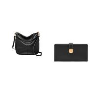 FOSSIL Damen Jolie Schwarze Ledertasche und Lennox Portemonnaie, Set