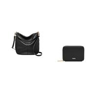 FOSSIL Damen Jolie Schwarze Ledertasche und Logan Portemonnaie, Set