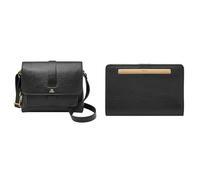 Fossil Damen Kinley Schwarze Ledertasche und Liza Portemonnaie, Set