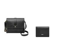 Fossil Damen Kinley Schwarze Ledertasche und Logan Portemonnaie, Set