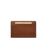 Fossil Damen Liza Leder Multifunktions Bifold Wallet für Frauen, Braun mit Gold, Einheitsgröße