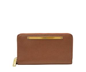 Fossil Damen Liza Zip Around Brown Clutch, braun
