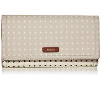 Fossil Damen Logan Leder RFID-Blocking Flap Clutch Geldbörse für Frauen, herzen, Einheitsgröße