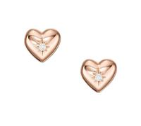 Fossil Damen Ohrringe, 14K Plated Clear Laboratory Grown Diamond Stud Earrings