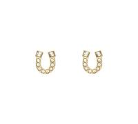 Paar Ohrstecker FOSSIL "Schmuck Geschenk Edelstahl Ohrringe SUTTON", gelbgoldfarben, edelstahlfarben, kristallweiß, kristallweiß, Ohrringe, Damen, Edelstahl, mit Glasstein (87904522-0) gelbgoldfarben,