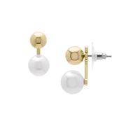 Fossil Damen-Ohrringe aus Messing mit Ohrsteckerverschluss, Creme-Gold