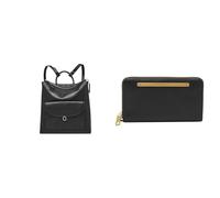 FOSSIL Damen Parker Schwarze Ledertasche und Liza Portemonnaie, Set