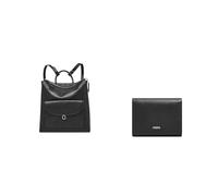 FOSSIL Damen Parker Schwarze Ledertasche und Logan Portemonnaie, Set
