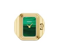 Fossil Damen-Quarzuhr aus Edelstahl mit Zwei Zeigern, Raquel Malachit Gold/Grün, 14MM, Uhrenring