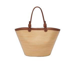 Fossil Damen Sommer Braun Stroh Tote Bag, ZB11042101