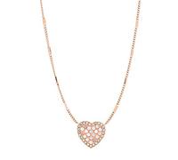 Fossil Damenkette Val Mosaic Heart Edelstahl roségoldfarben, JF03164791