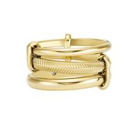 Fossil Damenring Harlow, zweifarbig oder goldfarbener Edelstahl Prestack