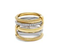 Fossil Prestack-Ring für Damen All Stacked Up Edelstahl Bicolor, JF045929985