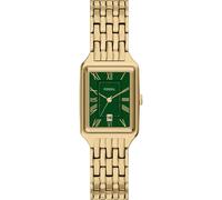 Quarzuhr FOSSIL "RAQUEL", gelbgoldfarben, grün, Armbanduhren, Damen, Armbanduhr, Damenuhr, Edelstahlarmband, analog, Tag (55927967-0) gelbgoldfarben, grün