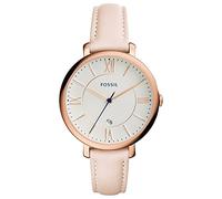 Fossil Damenuhr Jacqueline, Quarzwerk, 36mm Rose Gold Edelstahlgehäuse mit Lederarmband, ES3988