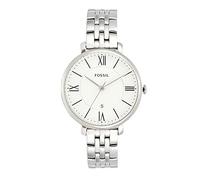 Fossil Damenuhr Jacqueline, Quarzwerk, 36mm Silbernes Edelstahlgehäuse mit Edelstahlarmband, ES3433
