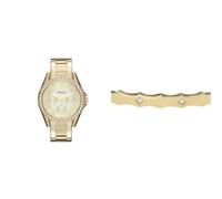 Fossil Damenuhr Riley mit Edelstahlarmband & Damenarmspange Sutton Scalloped im Set