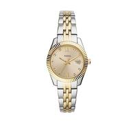 Fossil Damenuhr Scarlette Mini, Quarzwerk, 32mm Silbernes Edelstahlgehäuse mit Edelstahlarmband, ES4949