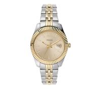 Fossil Damenuhr Scarlette Mini, Quarzwerk, 32mm Silbernes Edelstahlgehäuse mit Edelstahlarmband, ES4949
