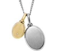 Fossil Herren Drew Zweifarbige Edelstahl-Halskette, JF04850998