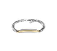 Fossil Herrenarmband Drew – Edelstahl, Karabinerverschluss, glänzendes Silber & Goldton
