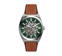 Fossil everett braunem herren uhr mit grünem zifferblatt und leder armband one_size Braun
