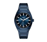 Fossil Everett Herrenuhr mit DREI Zeigern, Edelstahl, Marineblau